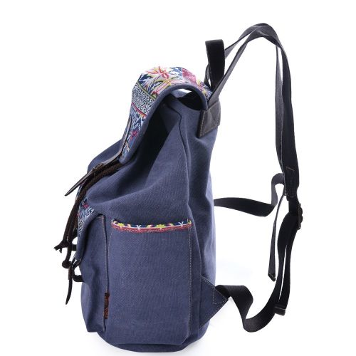  DGY Fabric Backpack School Rucksack Cute Canvas Backpack for Girls 137 blue