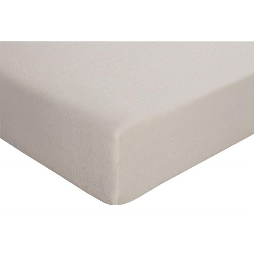  DHP Dakota Faux Leather Upholstered Platform Bed Frame with Signature Sleep Memoir 8-Inch Memory Foam Mattress Set, Twin Size, White