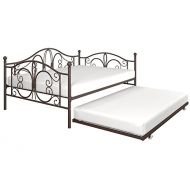 DHP Bombay Metal Full Size Daybed Frame with Included Twin Size Trundle, Bronze