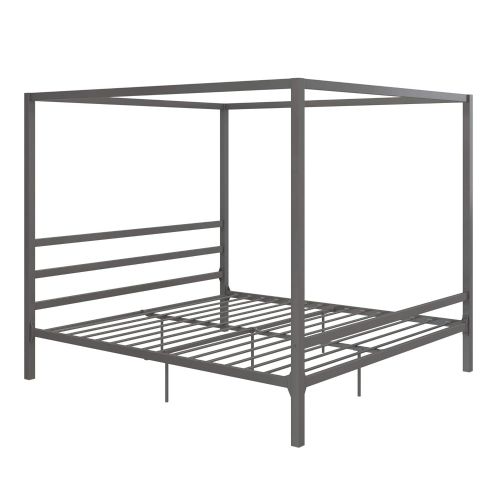  DHP Modern Canopy Metal Bed, Gray, King