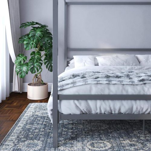  DHP Modern Canopy Metal Bed, Gray, King