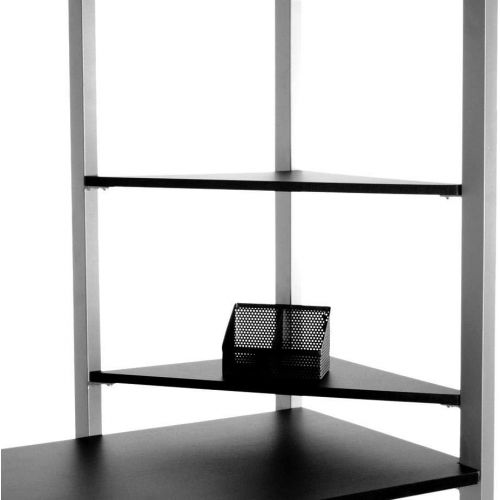 DHP Abode Full-Size Loft Bed Metal Frame with Desk and Ladder, Black