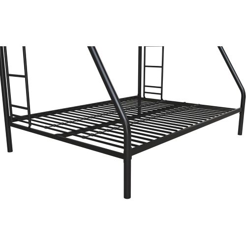  DHP Twin-Over-Full Bunk Bed with Metal Frame and Ladder, Space-Saving Design, Black