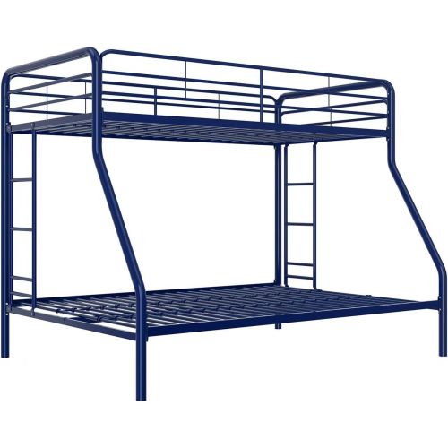  DHP Twin-Over-Full Bunk Bed with Metal Frame and Ladder, Space-Saving Design, Black