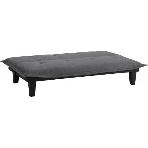  DHP Lodge Convertible Futon Couch Bed with Microfiber Upholstery and Wood Legs, Charcoal