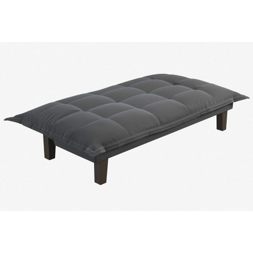  DHP Lodge Convertible Futon Couch Bed with Microfiber Upholstery and Wood Legs, Charcoal