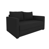 DHP DZ15142 Soto Tri Lounger and Folding Chair, Made with CertiPUR-US Certified Foam and Encased Coil Sofa Seat, Black Linen