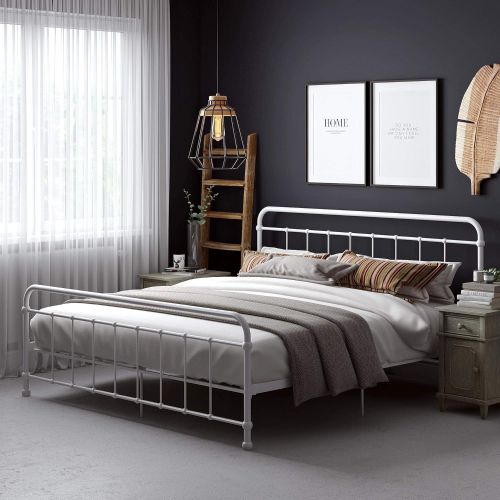  DHP DZ53000 Beaumont, King, White Metal Bed