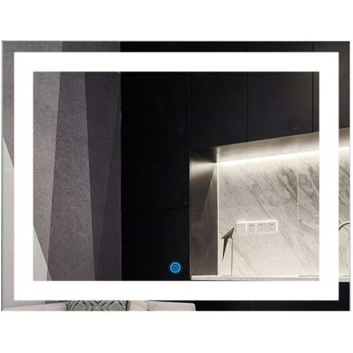  D-HYH 36 x 28 In Horizontal LED Bathroom Silvered Mirror with Touch Button(D-CK010-I)