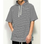 DIAMOND SUPPLY Diamond Supply Co. Cast Away Short Sleeve White & Navy Striped Hoodie