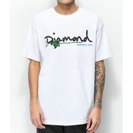 DIAMOND SUPPLY Diamond Supply Co. Floral Gem Script White T-Shirt