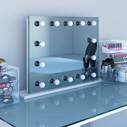  DIAMOND X COLLECTION Diamond X Hollywood Makeup Vanity Mirror with Daylight Dimmable LED k89sCW