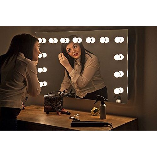  DIAMOND X COLLECTION Diamond X Wallmount Hollywood Makeup Mirror with Dimmable LED k91CW