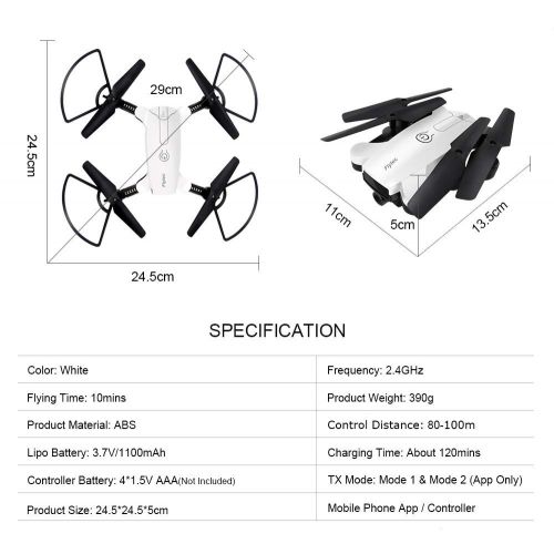  DICPOLIA Flytec T17 720P Double Cameras Foldable RC Quadcopter Headless Mode ,Outdoor Racing Controllers Helicopter Sky Rover,Rc Airplane,RC Helicopter,Drones Parts,Remote Control,