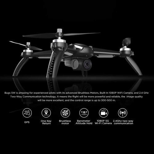  DICPOLIA RC Helicopter Flying Toys,RMJX B5W WiFi FPV 1080P Camera Waypoints Points of Interest Altitude Hold One-click Attention Remote Drone For Beginner Adults,RC Racing Quadcopter Contro