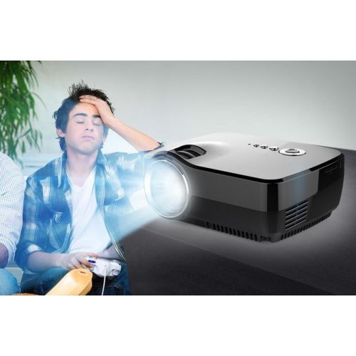  DICPOLIAProjector Projector,7000 Lumens 1080P 3D Mini Projector Home Theater LED Multimedia HDMI VGA USB US Support HD 1080P for Outdoor Movie Night, Family, Compatible with Phone, DVD Player, PS4,