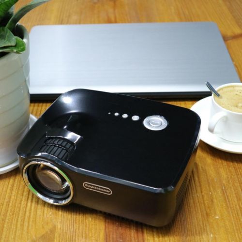  DICPOLIAProjector Projector,7000 Lumens 1080P 3D Mini Projector Home Theater LED Multimedia HDMI VGA USB US Support HD 1080P for Outdoor Movie Night, Family, Compatible with Phone, DVD Player, PS4,