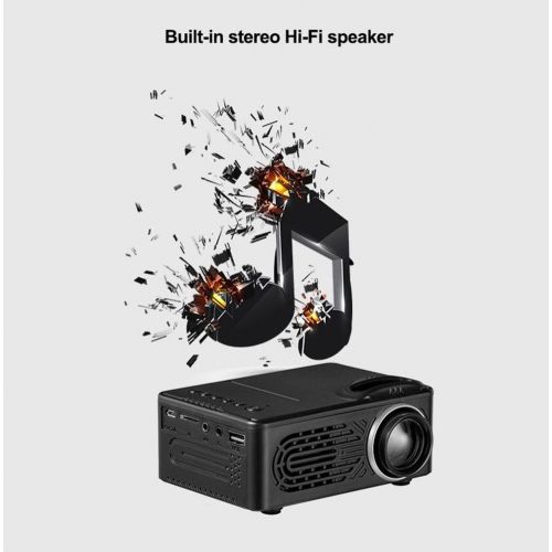  DICPOLIAProjector Portable Mini LCD Projectors, Multimedia 1080P LED Pico Mobile 600 Lumens Projector for Home Cinema Theater Video Movies, Support Music TXT with HDMITFUSBAV Compatible with Smar