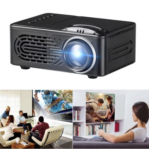  DICPOLIAProjector Portable Mini LCD Projectors, Multimedia 1080P LED Pico Mobile 600 Lumens Projector for Home Cinema Theater Video Movies, Support Music TXT with HDMITFUSBAV Compatible with Smar