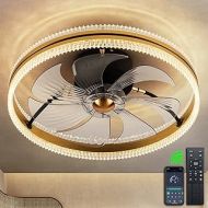DIDER 20 Bladeless Smart Ceiling Fan with Lights Remote Control, APP Control, Enclosed Low Profile Ceiling Fan with Light for Kitchen, Bedroom Fan, Modern Flush Mount Ceiling Fan I