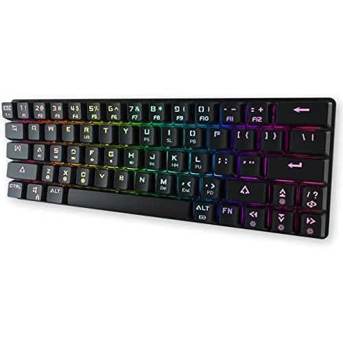  DIERYA DK63 60% Keyboard with Dedicated Arrow Keys, Wireless Wired Mechanical Gaming Computer Keyboard True RGB LED Backlit Bluetooth 5.1 Programmable, Full Anti-Ghosting, 1900mAh