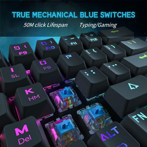  DIERYA DK63 60% Keyboard with Dedicated Arrow Keys, Wireless Wired Mechanical Gaming Computer Keyboard True RGB LED Backlit Bluetooth 5.1 Programmable, Full Anti-Ghosting, 1900mAh