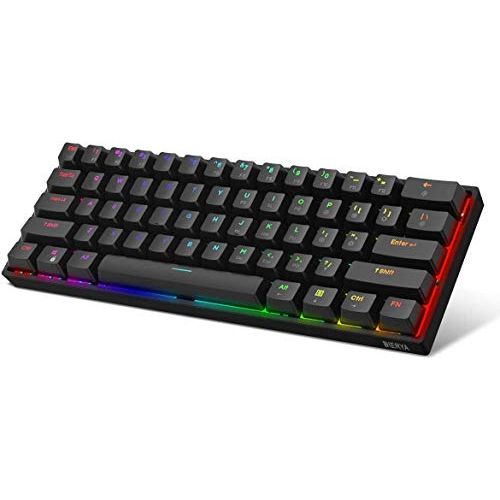  DIERYA DK61E 60% Mechanical Gaming Keyboard, RGB Backlit Wired PBT Keycap Waterproof Type-C Mini Compact 61 Keys Computer Keyboard with Full Keys Programmable (Gateron Optical Brow