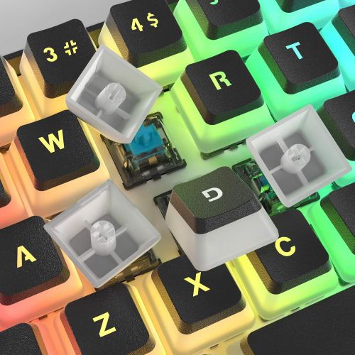  Dierya Black PBT Double Shot Pudding Keycaps, 108 Keys Mechanical Keycaps Set - OEM Profile - Compatible with 60% TKL Full-Size Stand US Layout Mechanical Gaming Keyboard (Keycaps