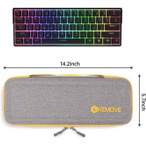  [아마존베스트]KEMOVE X DIERYA Keyboard Travel Case, Hard EVA Sleeve Carrying Cover Bag for 65% 60% Wireless Bluetooth Mechanical Gaming Keyboard (14.2 X 5.7 X 2)