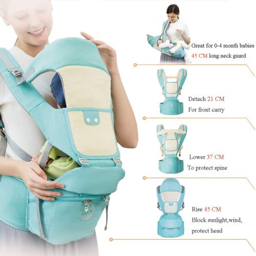  DIGGOLD Baby Carrier Sling All Carry with Hip Seat 360 All Carry Positions Award-Winning Ergonomic Baby Seats (Green)