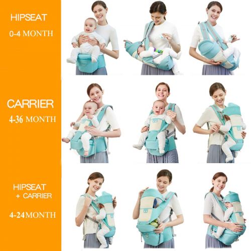  DIGGOLD Baby Carrier Sling All Carry with Hip Seat 360 All Carry Positions Award-Winning Ergonomic Baby Seats (Green)