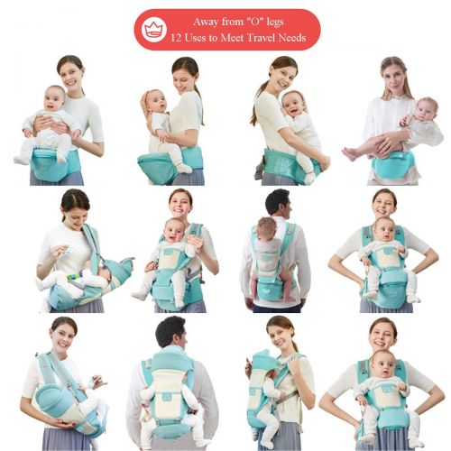  DIGGOLD Baby Carrier Sling All Carry with Hip Seat 360 All Carry Positions Award-Winning Ergonomic Baby Seats (Green)