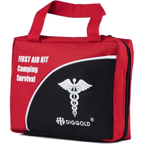  [아마존베스트]First Aid Kit Home Comprehensive 25 Items 131 Piece Soft Case Bag for Camping Hiking Car Emergency Survival Outdoor Sports Office by DIGGOLD