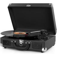 Vinyl Record Player Wireless Turntable Bluetooth 3-Speed Portable Vintage Suitcase with Built-in Speakers, Includes Extra Stylus/RCA Out/AUX IN