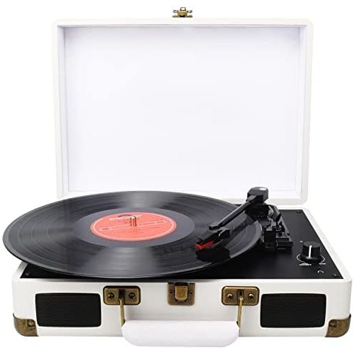  DIGITNOW! Turntable Record Player 3speeds with Built-in Stereo Speakers, Supports USB / RCA Output / Headphone Jack / MP3 / Mobile Phones Music Playback,Suitcase Design