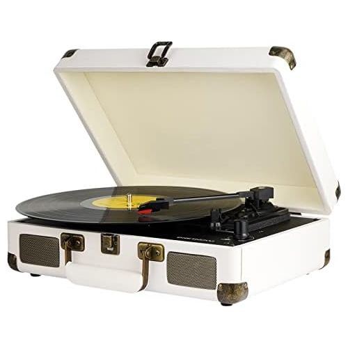  DIGITNOW! Turntable Record Player 3speeds with Built-in Stereo Speakers, Supports USB / RCA Output / Headphone Jack / MP3 / Mobile Phones Music Playback,Suitcase Design