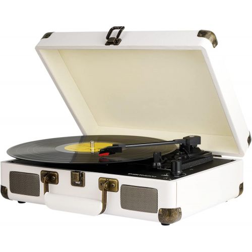  DIGITNOW! Turntable Record Player 3speeds with Built-in Stereo Speakers, Supports USB / RCA Output / Headphone Jack / MP3 / Mobile Phones Music Playback,Suitcase Design