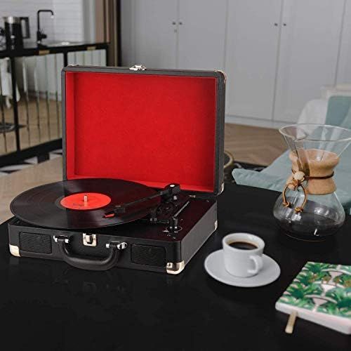  Visit the DIGITNOW Store DIGITNOW Turntable Record Player 3speeds with Built-in Stereo Speakers, Supports USB / RCA Output / Headphone Jack / MP3 / Mobile Phones Music Playback,Suitcase Design(Black)