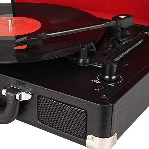  Visit the DIGITNOW Store DIGITNOW Turntable Record Player 3speeds with Built-in Stereo Speakers, Supports USB / RCA Output / Headphone Jack / MP3 / Mobile Phones Music Playback,Suitcase Design(Black)