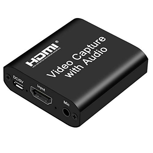  DIGITNOW Audio Video HDMI Capture Card with Loop Out, USB 2.0 4K HD 1080P 60FPS HDMI Video Game Capture Card for Live Streaming for PS3/ PS4 /Xbox One/DSLR/Camcorders/Action Cam