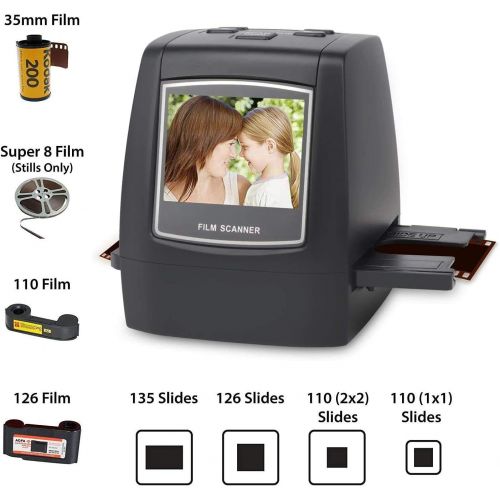  [아마존베스트]DIGITNOW Film Scanners with 22MP Converts 126KPK/135/110/Super 8 Films, Slides & Negatives All in One into Digital Photos, 2.4 LCD Screen, Impressive 128MB Built-in Memory
