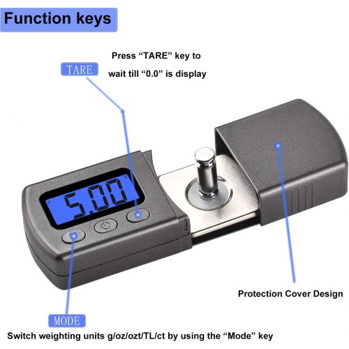  DIGITNOW Digital Turntable Stylus Force Scale Gauge 0.01g/5.00g ,Tracking Force Pressure Gauge/Scale for Tonearm Phono Cartridge, Blue LCD Backlight