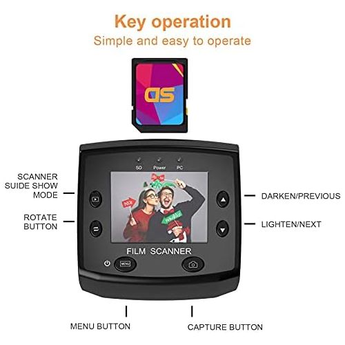  [아마존베스트]DIGITNOW! Slide scanner converts 35 mm / 135 negative and slide to digital JPEG, film scanner with high resolution of 1800 DPI, no computer required.