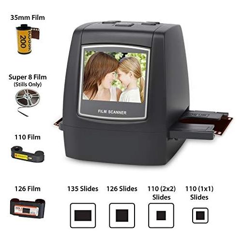  [아마존베스트]DigitNow! Dia Film Scanner (Film/slide, Super 8 film, 35mm and 110, 126, SD/MMC Card Slot, USB 2.0 Interface, AC Current, 22 MP, CMOS Black)