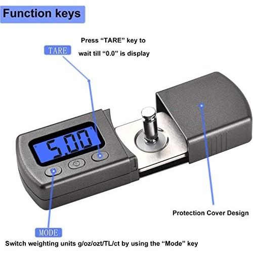  [아마존베스트]DIGITNOW! High Precision Digital Mini Turntable Stylus Force Scale Gauge 0.01g/5.00g Blue LCD Backlight for Tonarm Pickups