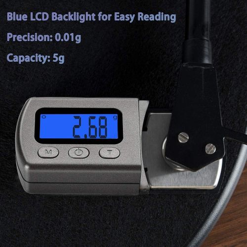  [아마존베스트]DIGITNOW! High Precision Digital Mini Turntable Stylus Force Scale Gauge 0.01g/5.00g Blue LCD Backlight for Tonarm Pickups