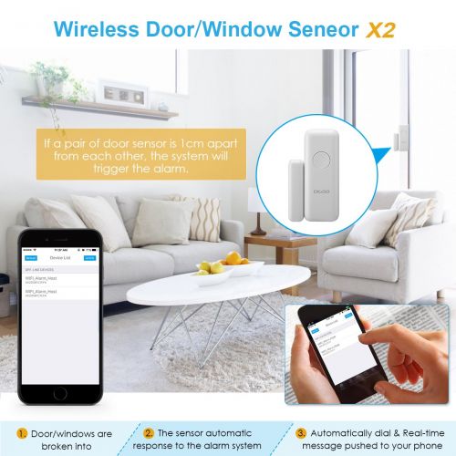  DIGOO HOSA 2G 433MHz GSM&WiFi Wireless Home and Business Security Alarm System, Smart Security System DIY Kits, Burglar Alarm with PIR Sensor, DoorWindow Sensor and Remote Control