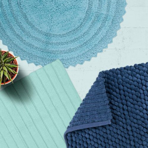  DII Cotton Ultra Absorbent Soft Luxury Spa Ribbed Bath Mat or Rug Place in Front of Shower, Vanity, Bath Tub, Sink, and Toilet 21x34 Mint
