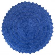 DII Ultra Soft Spa Cotton Crochet Round Bath Mat or Rug Place in Front of Shower, Vanity, Bath Tub, Sink, and Toilet, 28 - Blueberry