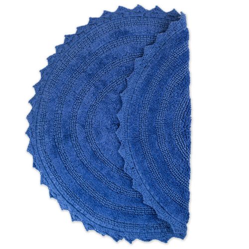  DII Ultra Soft Spa Cotton Crochet Round Bath Mat or Rug Place in Front of Shower, Vanity, Bath Tub, Sink, and Toilet, 28 - Blueberry